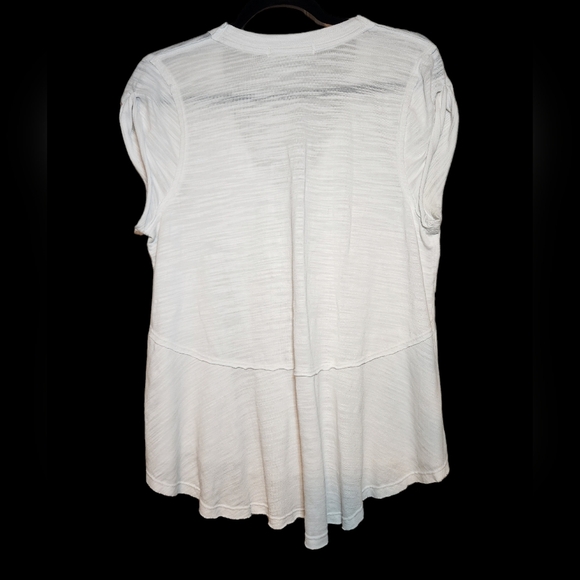 We the Free Oversized Cap Sleeve V-Neck High Low White Tee Size Small - Picture 2 of 7